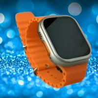 High-Performance Smartwatch with Bold Orange Silicone Band