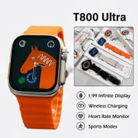 T800 Ultra Smartwatch with Heart Rate Monitor and Wireless Charging