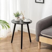 Brown Art Shoppee Fold-able Round Side Table for Tea Coffee Breakfast (Black)