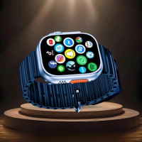 Smartwatch with Vibrant Display and Dark Blue Strap