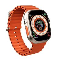 Stylish Smartwatch with Vibrant Orange Silicone Strap & GPS Tracking