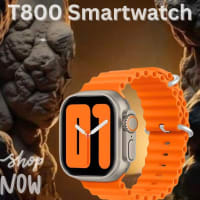 T800 Smartwatch with Bright Orange Sport Strap