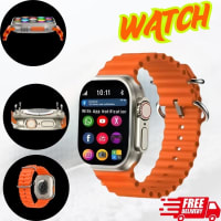 Smartwatch with Orange Silicone Band & App Notifications