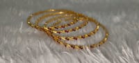 Gold Plated Bangle Set with Red Stones