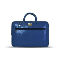 Croc-Textured Fingerlock Smart Laptop Bag (Royal Blue)