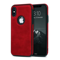 LIRAMARK PU Leather Flexible Back Cover Case Designed for iPhone X/Xs