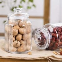 glass container jar with lid | 2.2 Littre | Big Size Pop jar | Kitchen Storage Food Containers For Storing Spices, Jam, Honey, Aachar, Sugar, Coffee, Dried Masala