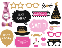 Happy Birthday Photo Props - 20PC