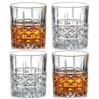 Whiskey Glass | 300 ML | Transparent Old Vintage Fashioned Cocktail Tumblers | Crystal Cut Barware Drinking Glasses for Whisky, Bourbon, Liquor, Wine, Cocktail Drinks |