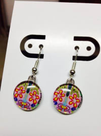 Flora Circles Glass Earrings