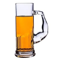 Drinking Glass Muscle Shape Beer Mug with Handle | Freezer Bear Mug for Beer, Milk, Juice, Bar, Beverages (650 ml)