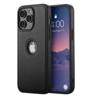 LIRAMARK PU Leather Flexible Back Cover Case Designed for iPhone 14 Pro Max (6.7 inch)