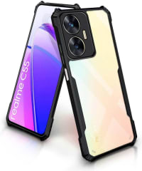 PLUGTECH Slim Shockproof Case | Matte Black Soft | Drop Protection | Precise Cutouts | Premium Mobile Cover for Realme C55, Realme Narzo N55