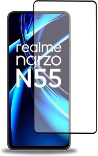 PLUGTECH Advanced Tempered Glass With Anti-Explosion 9H Hardness Edge-To-Edge Coverage Screen Guard for Realme NARZO N55