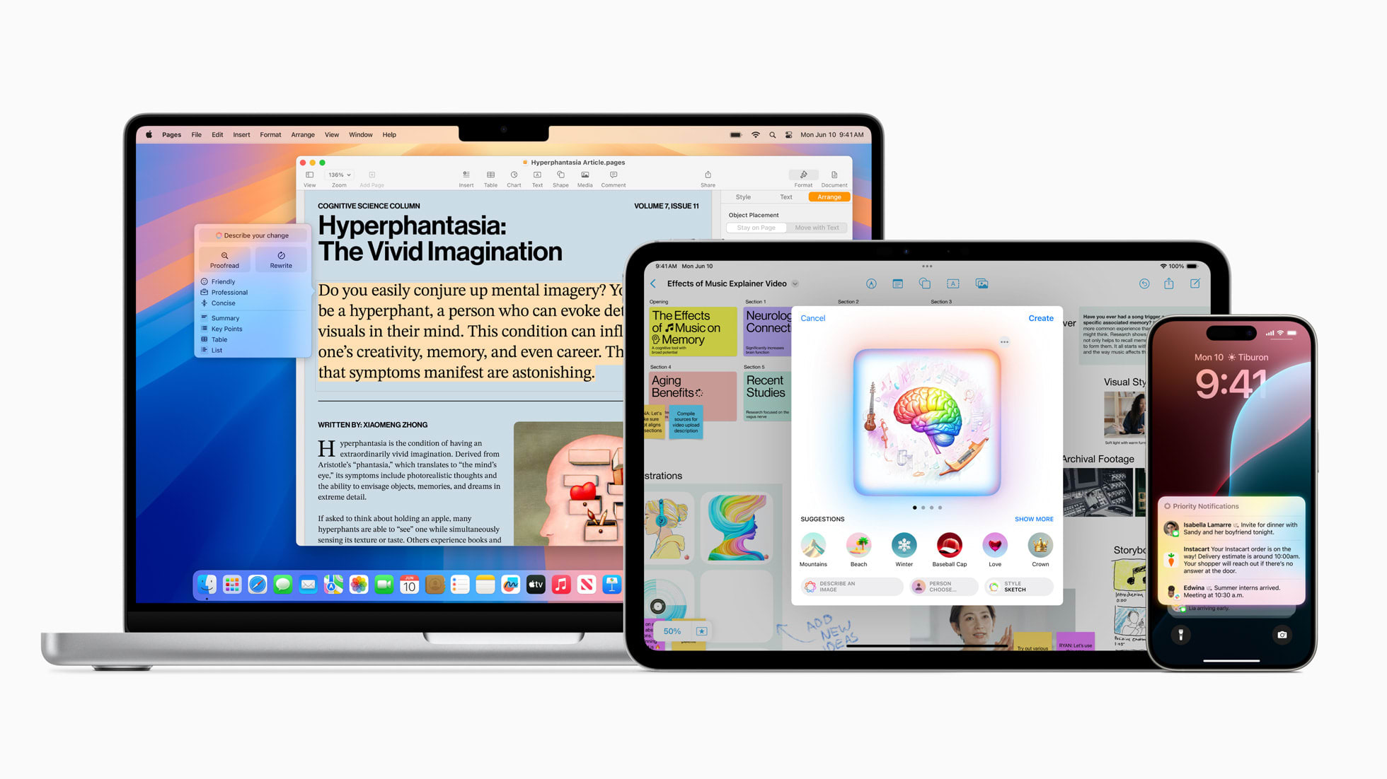 Apple、AI搭載の「Apple Intelligence」を発表