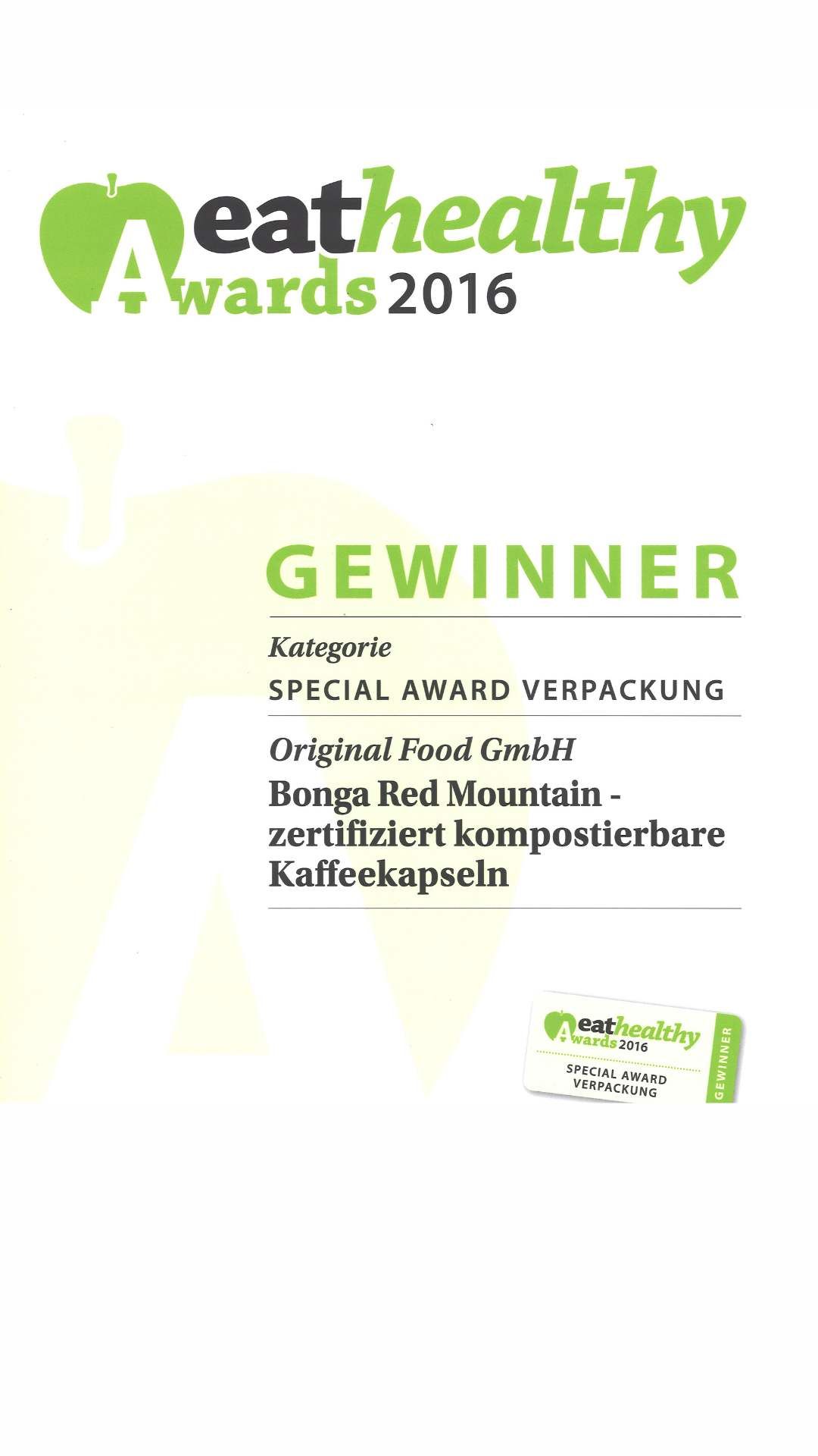 Special Award - „Verpackung“ 2016