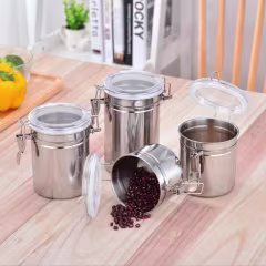 Stainless Steel Airtight Canister 4 Pcs Set thumbnail 3