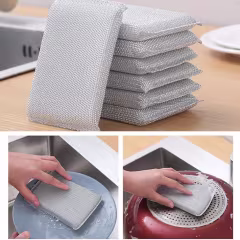 Steel Scrubber Sponges For Dishes, Pots & Pans 6 Pcs thumbnail 3