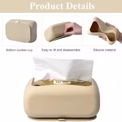 Soft Silicone Desktop Tissue Box Cover with Bottom Suction Cup thumbnail 4