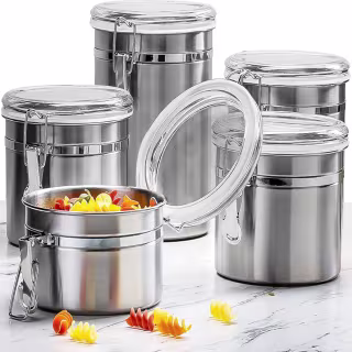 Stainless Steel Airtight Canister 4 Pcs Set alternate view