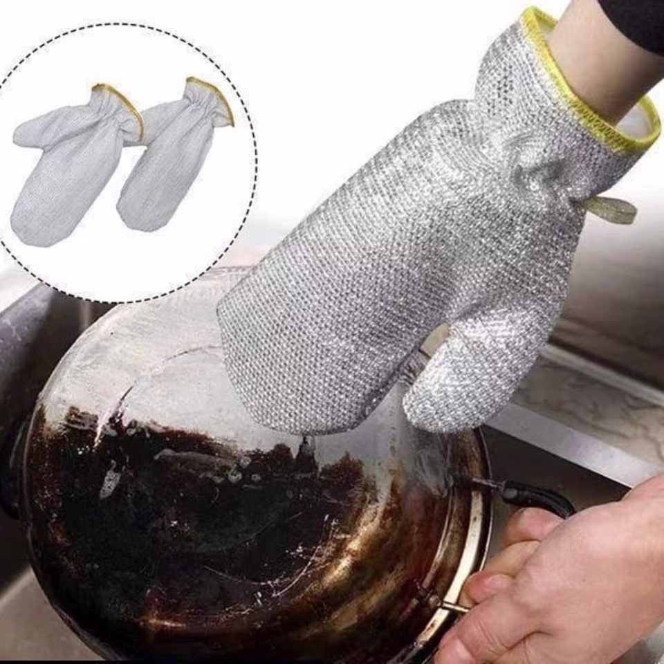 Steel Wire Dishwashing Gloves (Pair) - View 4