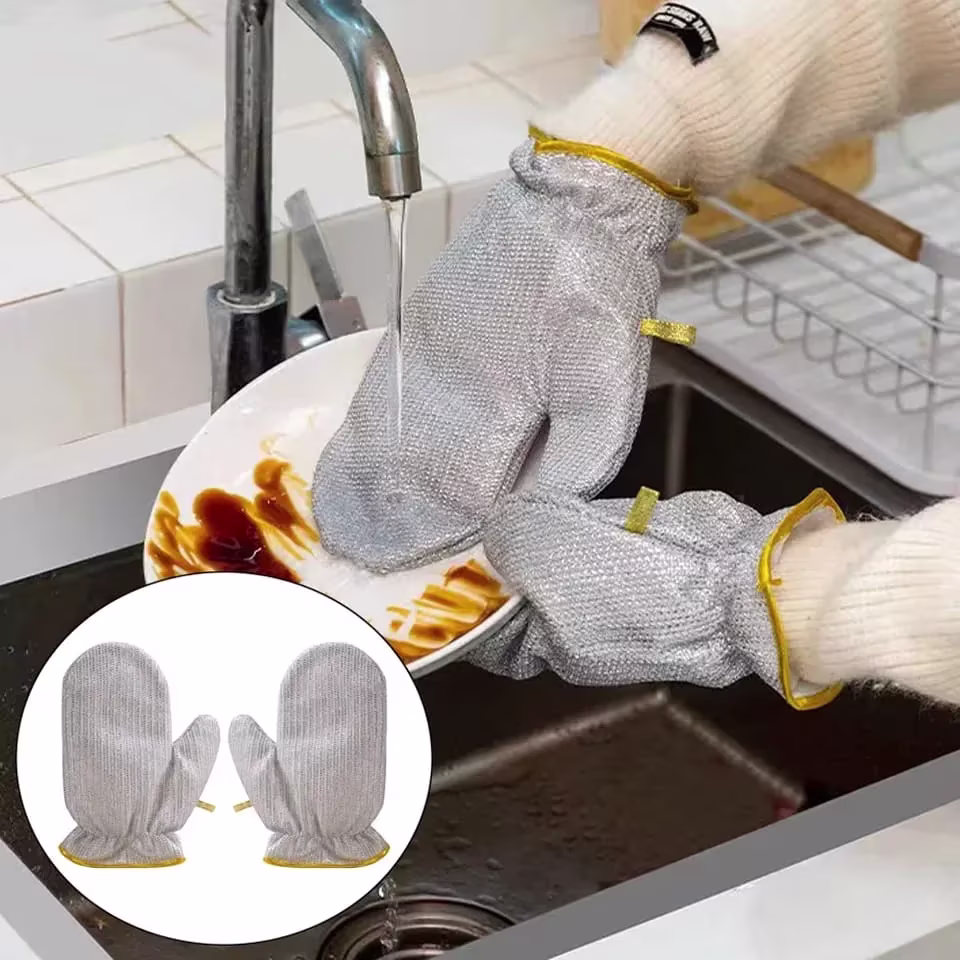 Steel Wire Dishwashing Gloves (Pair) - View 7