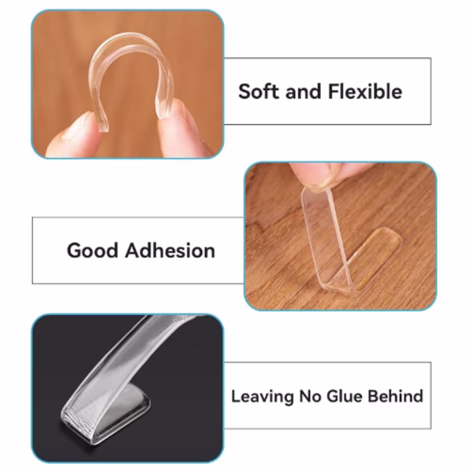 Anti-Collision Transparent Silicone Door Bumper Strips (20 pcs) - View 3