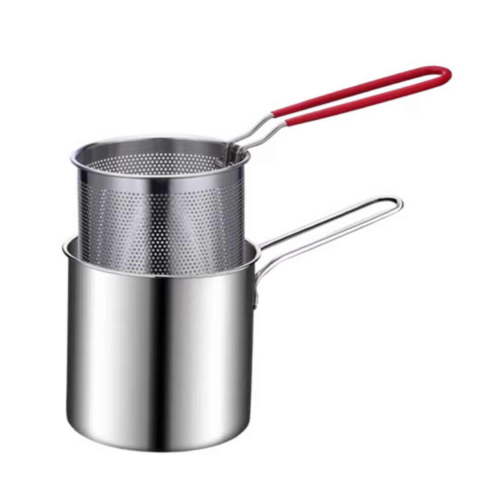 Deep Frying Pot Stainless Steel - View 1