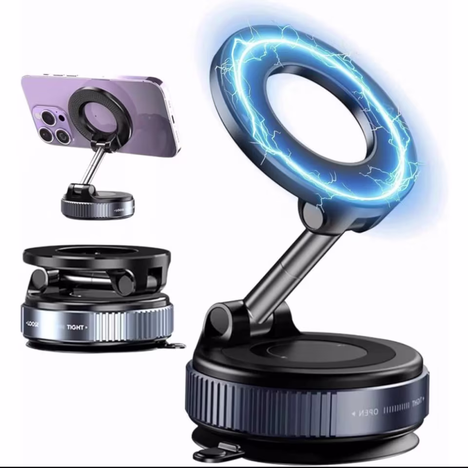 Vacuum Magnetic Suction Phone Mount – 360° Rotatable - View 3