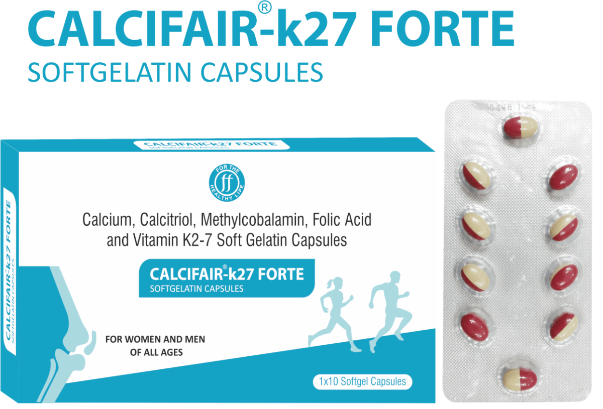 Calcifair-K27 Forte calcium and vitamin K2-7 softgel capsules