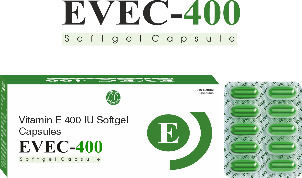 EVEC-400 Vitamin E 400 IU softgel capsules
