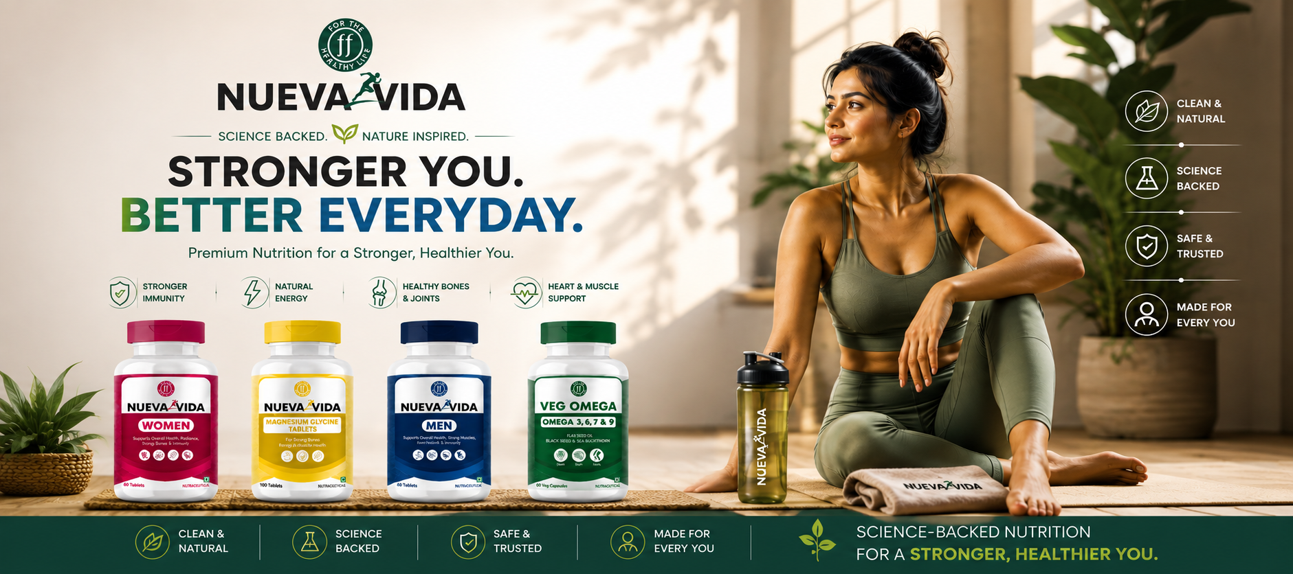 NUEVA VIDA WOMEN — Feel Strong. Live Vibrantly. Daily wellness support for women.