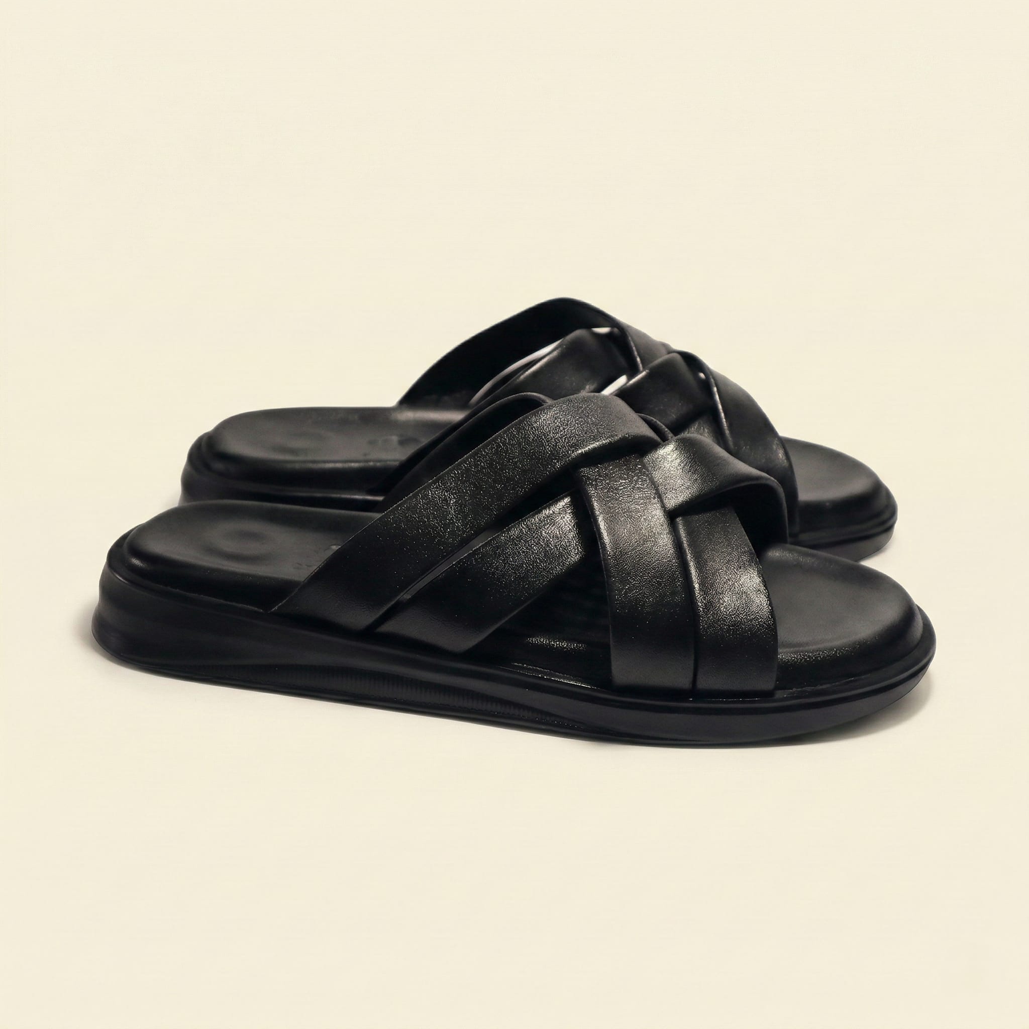 The Riviera Leather Sandal – Black view 3