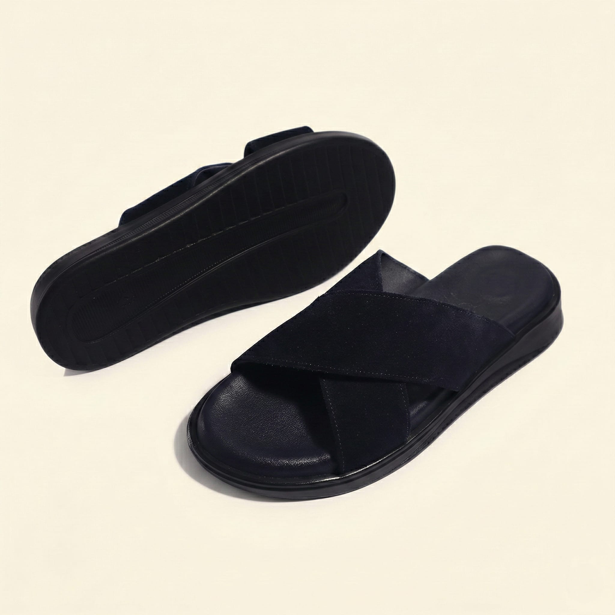 The Monaco Suede Sandal – Navy