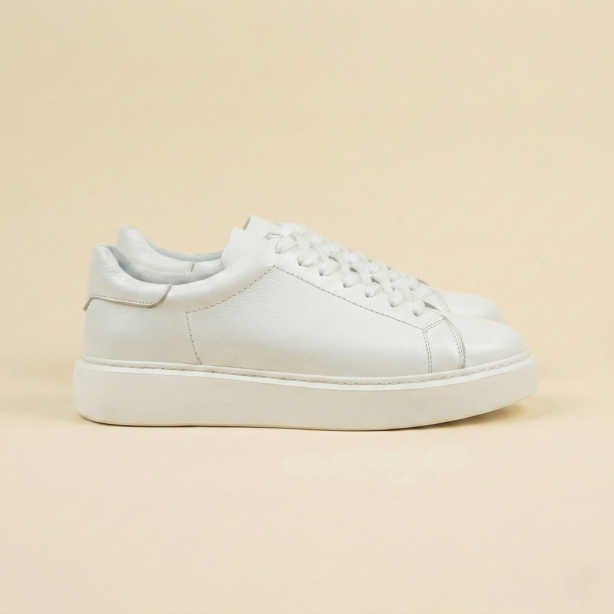 The Monaco White Leather Sneaker view 3