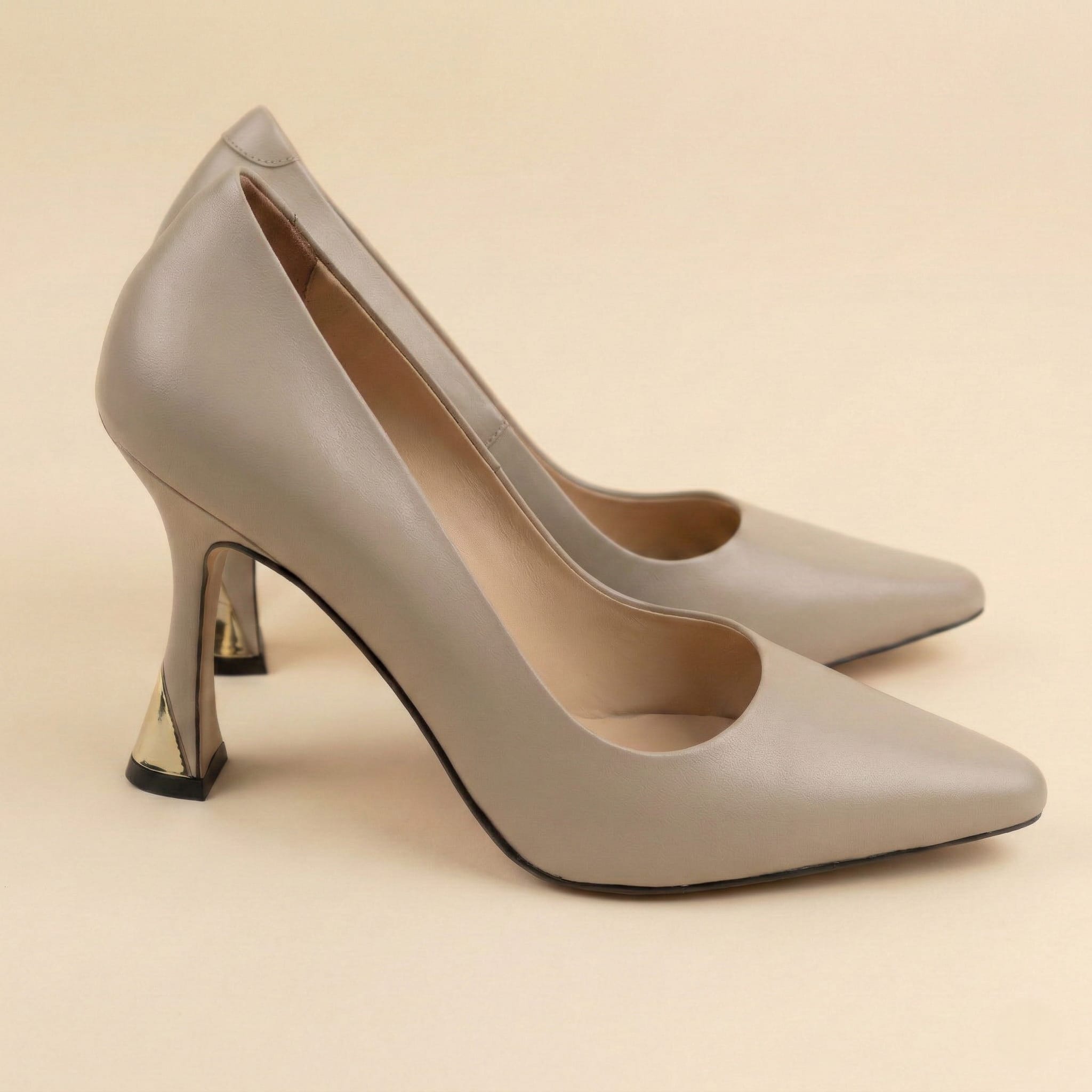 The Elegance Court Heel – Grey view 3