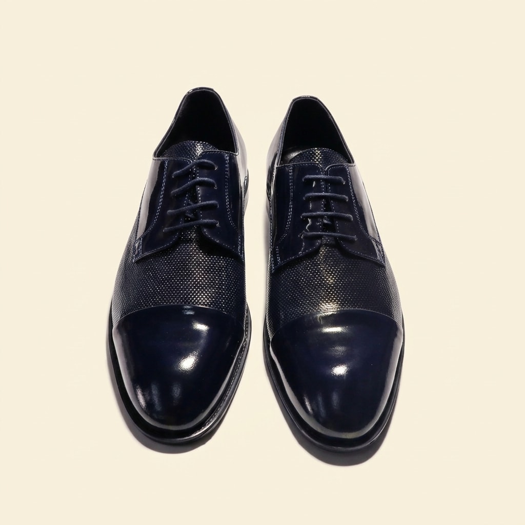 The Black Tie Patent Oxford - Navy view 2