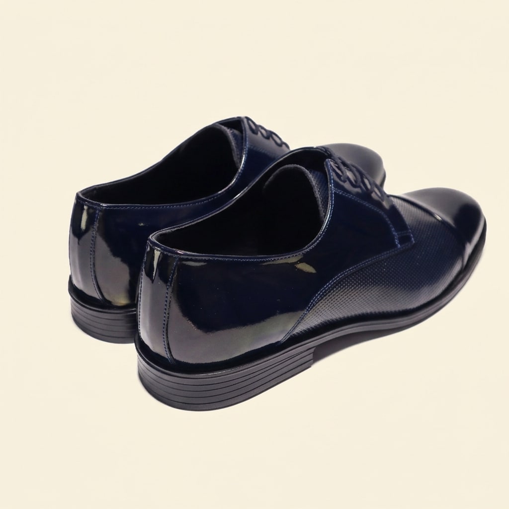 The Black Tie Patent Oxford - Navy view 4