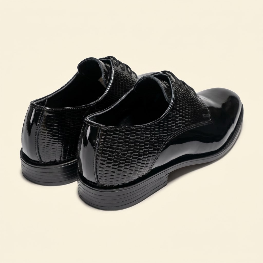 The Black Tie Patent Oxford - Black view 4