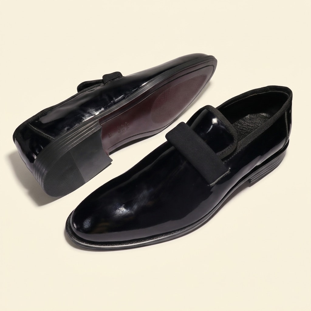 The Black Tie Patent Slip-On