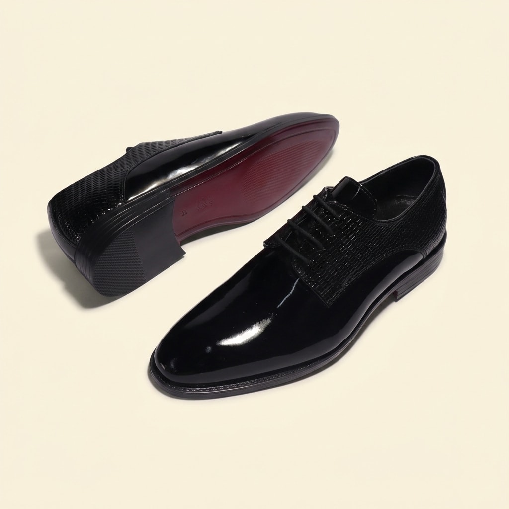 The Black Tie Patent Oxford - Black