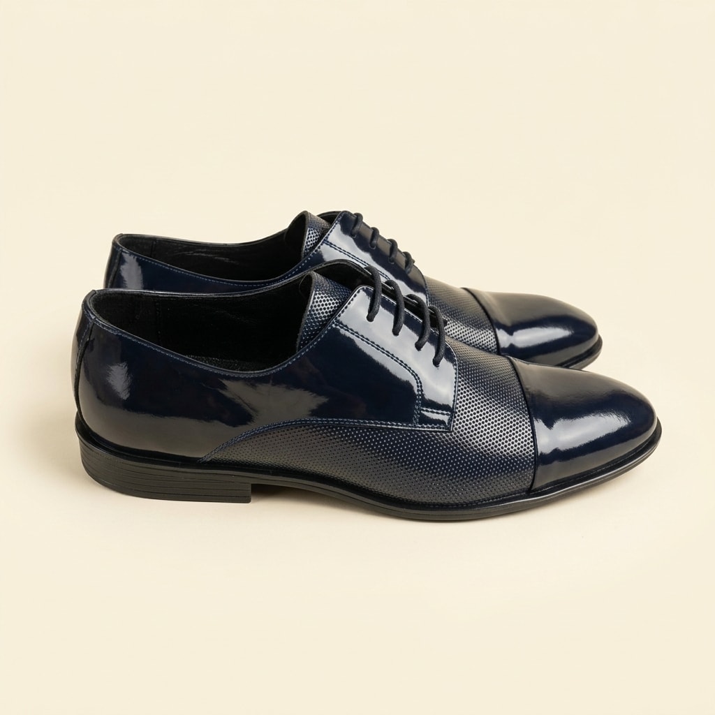 The Black Tie Patent Oxford - Navy view 3