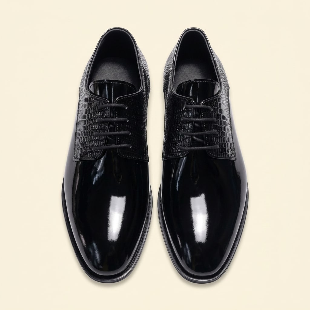 The Black Tie Patent Oxford - Black view 2