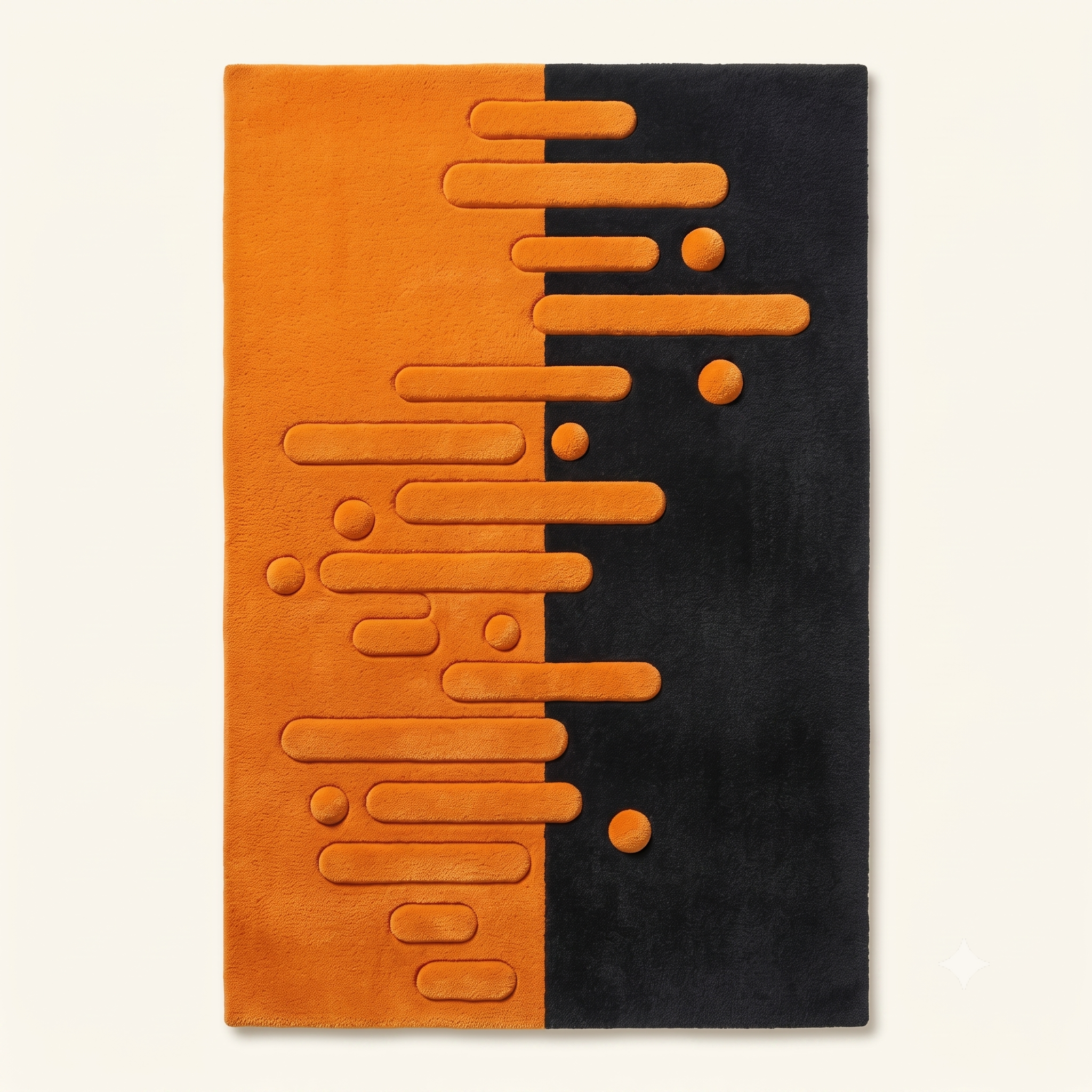 Abstract Pattern Shag Rugs Cipher Orange Black Abstract Rug | Knotiq Rugs