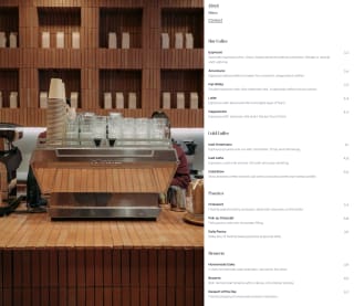 Café de Change digital menu