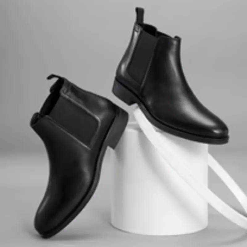 Chelsea Boots  Real Leather Shoes With High-Top Pattern