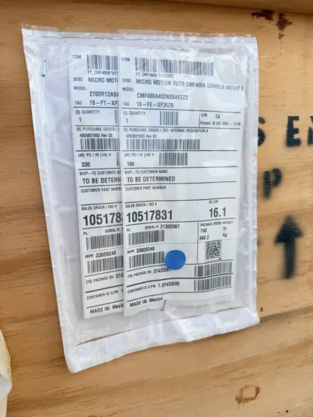 Micro Motion Elite CMF400A Coriolis Flow Meter