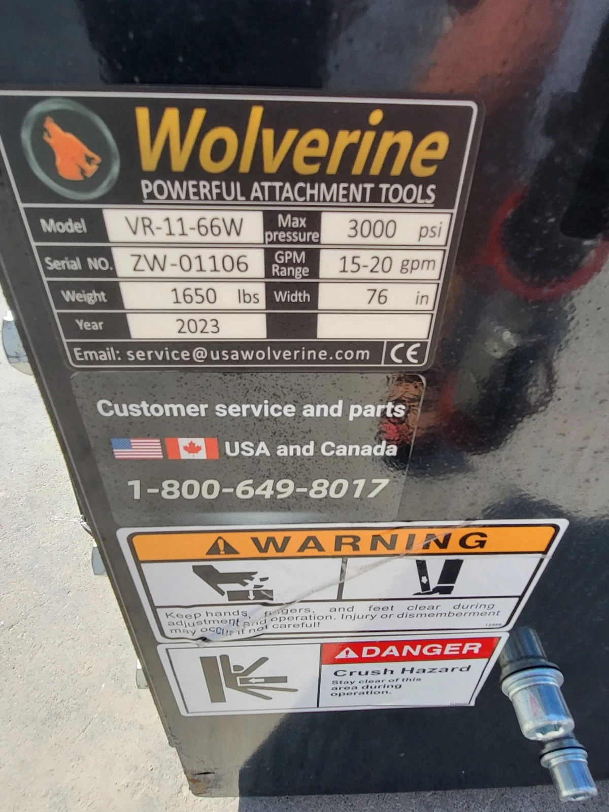 Wolverine 66" Hydraulic Vibratory Compactor Roller Attachment - Image 5