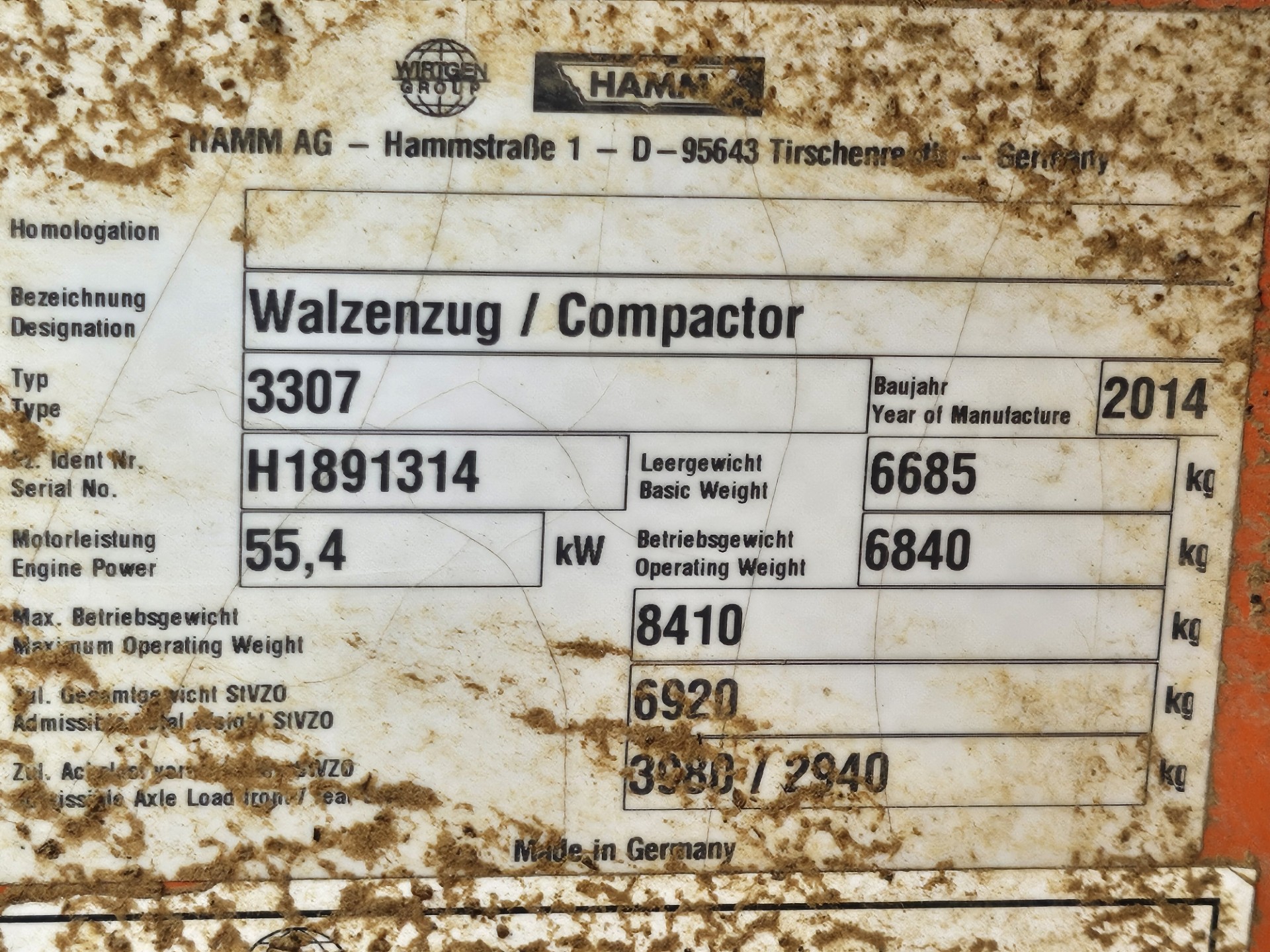 2014 Hamm 3307 Vibratory Compactor - Image 7