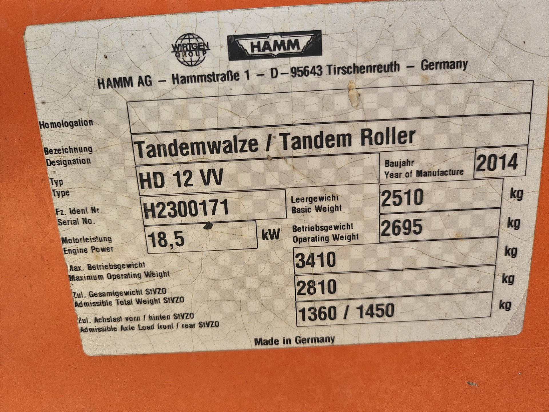 2014 Hamm HD12VV Vibratory Compactor - Image 6